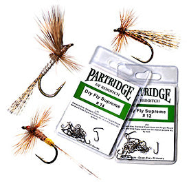 Partridge L3A Captain Hamilton Dry Fly Tying Hooks Size 8, 10 and 12