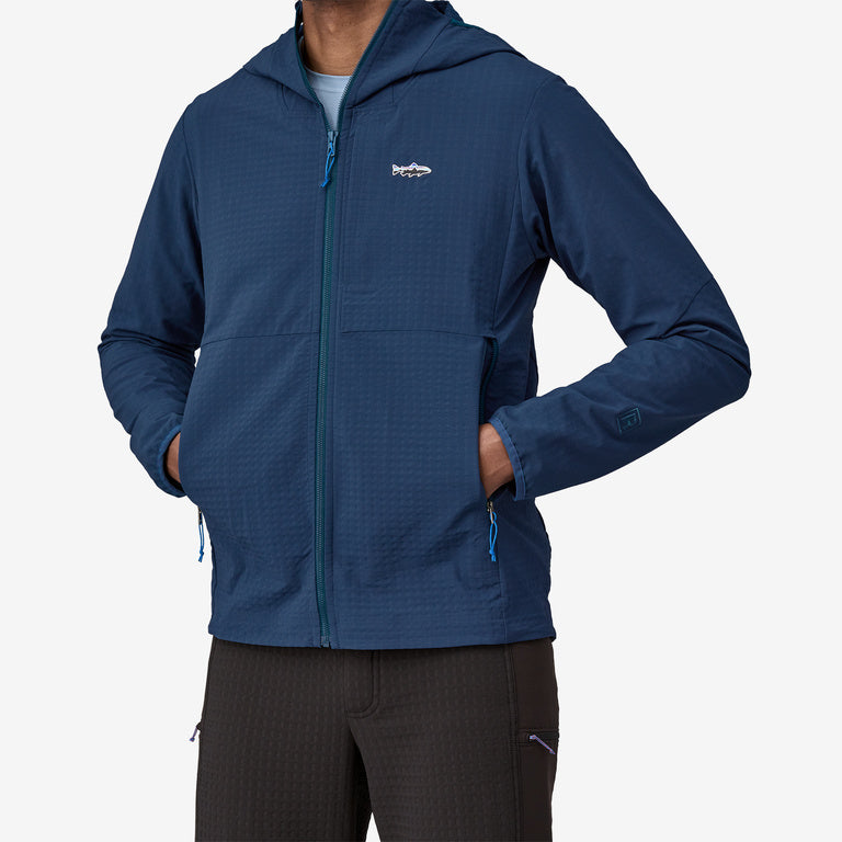 Patagonia Men's R1® TechFace Fitz Roy Trout Hoody - Dark Ash