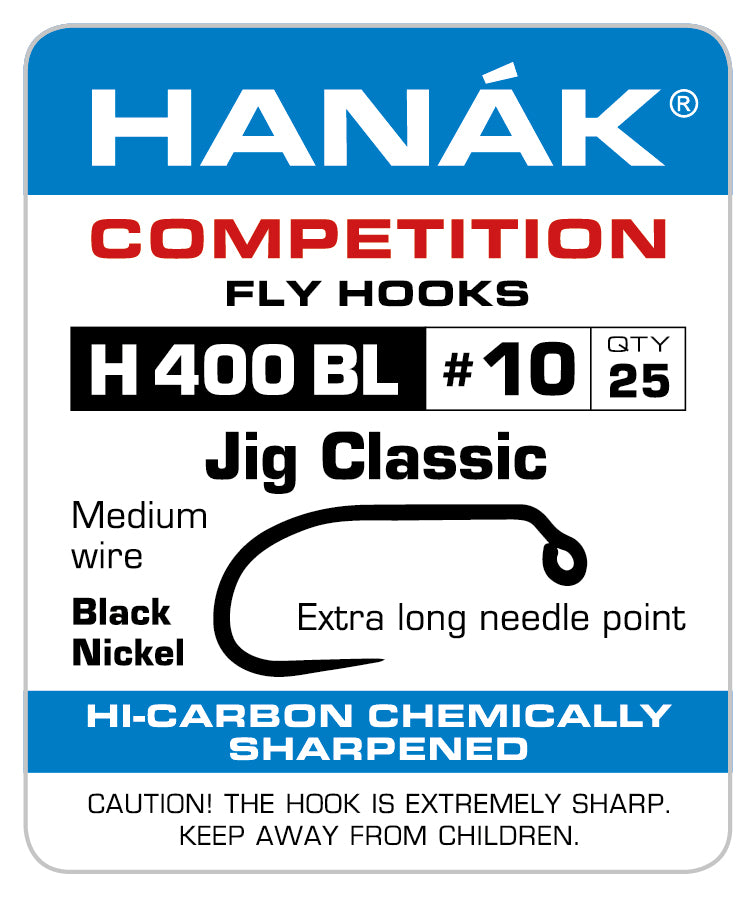 Hanak H400BL Jig Classic Fly Hooks Barbless (25pcs/package
